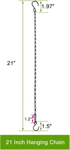 Chain for Hanging Plants,21 Inch Black Hanging Chain, Small Hanging Basket Chain Kits with Hooks for Bird Feeder Hanging Basket Extender Porch Wind Chime (Black, 21 Inch-6PCS)