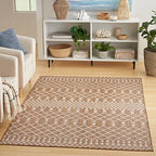 Nourison Home Positano Jute 6' x 9' Area Rug - Easy Clean, Non Shedding, Bed Room, Living Room, Dining Room, Kitchen (6' x 9') - color: Jute, size: 6' x 9' (Rectangular)
