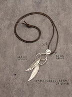 Leather Necklace for Women Long Boho Pendant Hippie Choker Necklace Bohemian Layered Leather Rope Wooden Jewelry Gifts - style: Chunky Circle Necklace