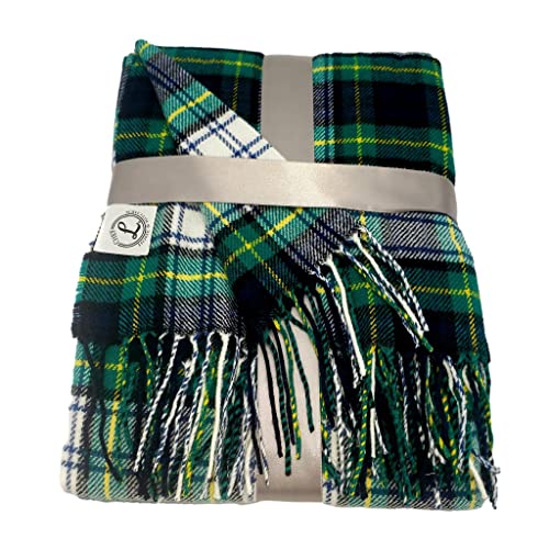CHEF L HOME & KITCHEN Throw Blanket Green Plaid with Tassels/Fringe- 60" x 50" - color: Green