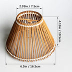 Rattan Clip-On Mini Lamp shades, Handmade Bamboo Wicker Cover Shades for Lamps and Chandeliers,2.9" Top X 6.5" Bottom X 4.5" Slant Height (2, Coffee Brown) - color: Coffee Brown