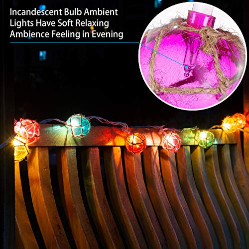 Brillarlights Nautical Fishing Float String Lights, Beach Themed Buoy Lights Set of 10 Multicolor String Lights for Indoor Home Decor and Outdoor Patio Decorations - color: Multicolor