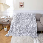 MH MYLUNE HOME Ultra Soft Leopard Throw Blanket (50x60 inches) Microfiber Blanket Plush Warm Reversible Cheetah Blanket Snow Leopard Pattern Throw for Couch Bed Sofa - White Gray, 50"x60" - color: Leopard Gray, size: 50"x60" - 550 GSM
