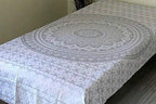 Popular Handicrafts Tapestry Wall Hanging Hippie Ombre Mandala Bohemian Hippy Metallic Shine Intricate Indian Tapestries Bedspread 54 x 82 Inches (140cm x 210cm) Silver - color: Silver, size: 82"L x 54"W
