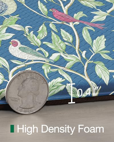 LUMI Anti-Fatigue Kitchen Floor Mats Set of 2,Cushioned Comfort Standing Rug Waterproof 2PCS, Non-Slip Ergonomic Foam Runner for Sink, Laundry, Office & Home,17x29+17x59, - color: Blue Floral, size: 59"L x 17"W x 0.4"Th + 30"L x 17"W x 0.4"Th
