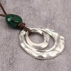 Leather Necklace for Women Long Boho Pendant Hippie Choker Necklace Bohemian Layered Leather Rope Wooden Jewelry Gifts - style: Long Chunky Boho Necklace