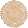 SAFAVIEH Natural Fiber Round Collection 9' Round Natural NFB308A Handmade Boho Country Charm Jute Area Rug - size: 9' (Round)