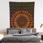 Bless International Handmade Indian hippie Bohemian Psychedelic Peacock Mandala Wall hanging College Dorm Beach Throws Table Cloth Bedding Tapestry (Golden Green, Medium(54x60Inches)(137x152cms)) - color: Golden Green, size: 60"L x 54"W