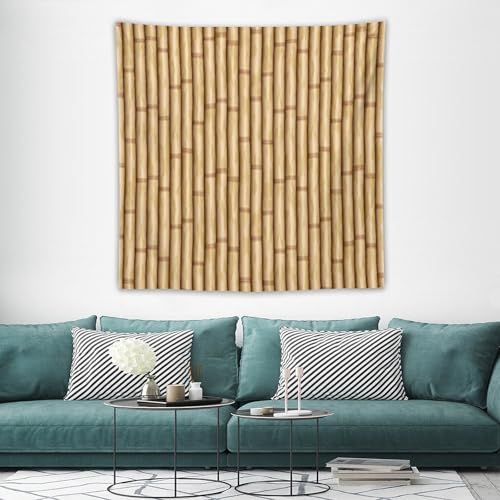 HZOHNAGO Bamboo Tapestry Retro Brown Bamboo Pattern Printed Wall Tapestry Painting Wall Hanging for Bedroom Living Room Dorm 60" W x 60" H - color: Bamboo-2, size: 60"L x 60"W