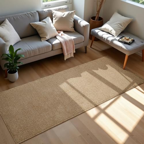 Softlife Hallway Runner Rug 2x6 ft Faux Jute Rugs Washable Entryway Rug Hall Carpet Runner Modern Farmhouse Laundry Kitchen Room Mat Long Carpet for Bathroom, Brown - color: Brown, size: 2' x 6' (24"x72")