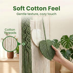 SunsprieJoy Macrame Wall Hanging, Boho Wall Decor Handmade Yarn Woven Leaf Tapestry, Modern Wall Art for Bedroom Nursery Kitchen Dining Room Bathroom, Home Decoration Gift for Women – Green - style: Vertical Leaf