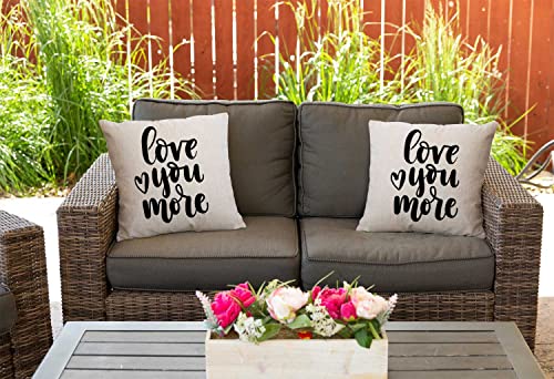 Nphuriy Love You More Decorative Throw Pillow Covers 16x16 Inches Cotton Linen Cushion Cover for Home Couch Sofa Bench Decor - color: Multi 43