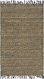 Unique Loom Braided Jute Collection Area Rug - Assam (3' 3" x 5' 1" Rectangle, Black/ Natural) - color: Black/Natural, size: 3'3" x 5'1" (Rectangular)
