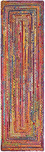 SAFAVIEH Cape Cod Collection Runner Rug - 2'3" x 9', Red & Multi, Handmade Jute & Cotton, Woven Braided Design (CAP202A) - color: Red/Multi, size: 2'3" x 9' (Runner)