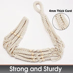 43 Inches Macrame Planter Hanger Large for 12 inch Pot + Swag Hook (Extra Long & Big) | Large Hanging Planter for Indoor Plants | No Tassel, Cotton Rope, NO Pot/Plant Included (Beige)(XL) - color: Beige