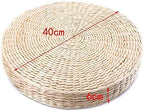 Meditation Pillow,Tatami,Floor Cushion,Floor Pillow,15.7inch / 40cm Dia Straw Floor Seat Cushion for Deep Thought Leisure Round Shape Soft Pouf Light Yellow Knitted Tatami Cushion