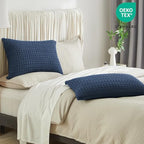 PHF 100% Cotton Waffle Pillow Shams Standard Size, 2 Pack 20" x 26" Soft Skin-Friendly Pillowcases, No Filling, Aesthetic Woven and Breathable Waffle Weave Pillow Case Covers for Bed, Blue Sapphire - color: Blue Sapphire, size: 26" x 20" (Pack of 2)