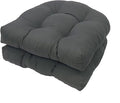 Indoor/Outdoor Wicker Chair Cushion Waterproof Set of 2 U Shape Thick Tufted Rocking Chair Cushion Outdoor Patio Cushions 18.5" x 18.5",Dark Grey