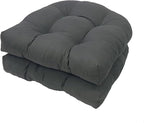 Indoor/Outdoor Wicker Chair Cushion Waterproof Set of 2 U Shape Thick Tufted Rocking Chair Cushion Outdoor Patio Cushions 18.5" x 18.5",Dark Grey
