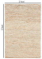 FRELISH DECOR Runner Rug, 2x3 Feet - Premium Wool & Jute Blend Handwoven Rug - Natural Fiber Chunky Stripe Design for Hallway, Entryway, Bedroom, and Dining Area: Natural Ivory - size: 2' x 3' (Rectangular)