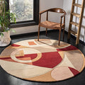SAFAVIEH Rodeo Drive Collection 4' Round Beige/Multi RD845A Handmade Mid-Century Modern Abstract Premium Wool Entryway Foyer Living Room Bedroom Kitchen Area Rug - color: Beige/Multi, size: 4' (Round)
