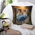 Mountain Dip-Dyed Macrame Plush Throw Pillow Covers 24"X24",Soft Cozy Couch Cushion Covers Decorative Pillow Cases for Holiday Home Bedroom Sofa Decors