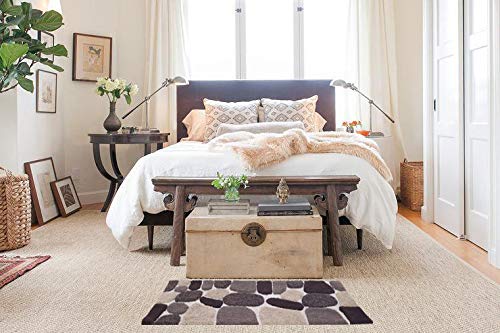 Ramanta Home Pebble Stone 100% Cotton Bath Runner - Beige Brown, Super Soft Anti Skid Absorbent Bath Rug for Bathroom, Kitchen, Bedroom, Machine Washable Luxury Runners - 24x60 Inch - color: Aqua/Turquoise, size: 2' x 5' (Runner)