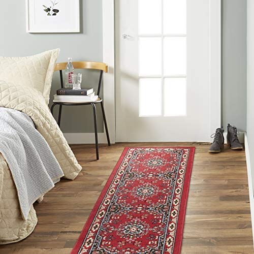 Home Dynamix Premium Sakarya Traditional Medallion Runner Area Rug, Red/Black, 1'9"x7'2" - color: Red / Black, size: 1'9" x 7'2" (Runner)