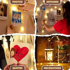 Mind-Glowing Photo Clips String Light - Warm White Fairy Lights with Clips for Hanging Pictures - Teen Girl Room Decor, Trendy Stuff - Birthday Gift for Any Year Old Tween Girls (50 LED, 16.4 ft)