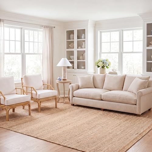 SAFAVIEH Natural Fiber Collection Area Rug - 6' x 9', Natural, Handmade Farmhouse Jute, Ideal for High Traffic Areas in Living Room, Bedroom (NF923A) - size: 6' x 9' (Rectangular)