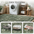 Runner Rug 2x6, Washable Non Slip Low Pile Kitchen Runner, Soft Boho Modern Rug for Hallways, Bedroom, Sage Green - color: A-sage Green, size: 2' x 6' (Rectangular)