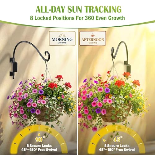 Lifyzoon Swivel Bird Feeder Hanger Hook: 12 Inch Swivel Hanging Plant Bracket, 50lbs Weight Capacity - Heavy Duty Outdoor Hooks for Hanging Bird Feeders, Flower Baskets, Lanterns, Wind Chimes - size: 12 Inch