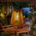 Livinlarge Rattan Solar Lantern Waterproof,Hanging Chandelier Lights Patio Porch Garden Farmhouse Decoration Rustic Handmade Outdoor Wicker Pendant Lamps - style: Rattan Pendant Lights-3