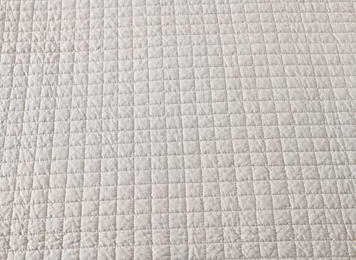 100% Cotton Quilted Throw Decorative Throw Blanket Multi Color Super Soft Warm Indian Vintage Reversible Quilt for Sofa and Couch 50"x60" (Natural Beige) - color: Natural Beige