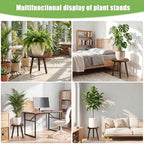 Wood Plant Stands Indoor, Updated Single Plant Stand Modern Plant Table for Large Plants, Wooden Plant Stool, Tall Plant Holder Small Round Side for Living Room, Balcony, Office (Dark Brown) - color: Dark Brown