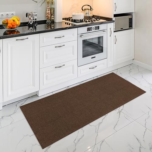 Runners for Hallways 2x5 ft Washable Kitchen Runner Non Slip Rubber Backed Hall Runners Cotton Entryway Runner Rugs Floor Carpet for Indoor Backdoor Bedroom Kitchen,Dark Brown/Coffee - color: Dark Brown/Coffee, size: 2x5