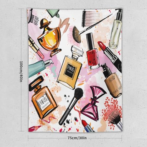 Fashion Girl Tapestries Cosmetic Perfume Bag Lipstick Pink Tapestry Girly Makeup Tapestry Wall Hanging Modern Trendy Aesthetic Wall Art Decor for Kids Teen Women Decor 30"x40" - color: Makeup-1, size: 40"L x 30"W