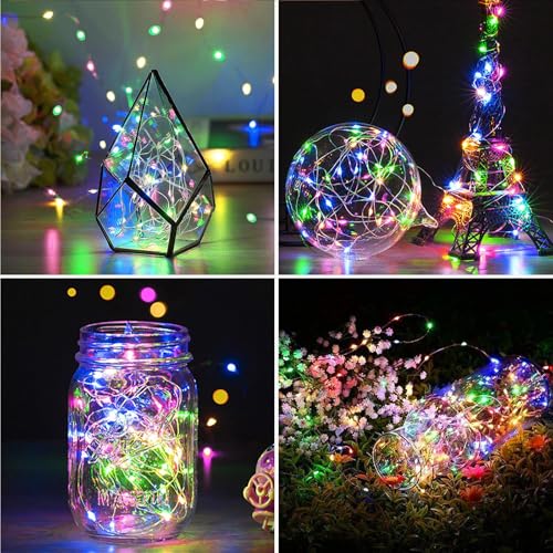 kolpop 6 Pack LED Fairy Lights Battery Operated, Mini Twinkle String Lights Battery Powered Waterproof for Christmas Mason Jars Party,Multicolor - color: Multicolor, size: 6 Pack