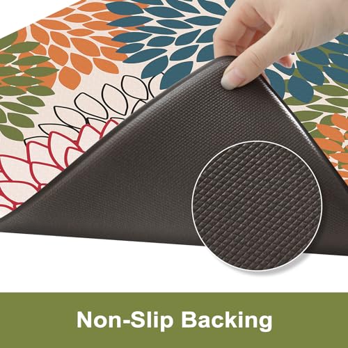 KIMODE Half Circle Kitchen Mats for Floor Cushioned Anti Fatigue,Semi Round Boho Kitchen Rug Non Slip,Waterproof Padded Kitchen Floor Mat Carpet Decor for Sink Laundry Bathroom,Colorful - color: Colorful, size: 28" x 18" (1 PC)--0.47 inches