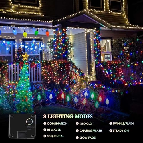 Extra-Long 144FT Solar String Lights for Outside, 2 Pack 400LED Solar Fairy Lights Outdoor Waterproof, Copper Wire with 8 Modes Solar Twinkle Lights for Tree Garden Party Patio Xmas Decor (Multicolor) - color: Multicolor, size: 2 Pack-400LED