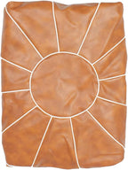 Decorative Pouf Foot Stool Round Unstuffed Leather Ottoman Cushion Storage seat or for Resting Your Feet on, Floor Chair Foot Living Room Bedroom Kids Room and Wedding (Brown)