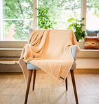 Cashmere Blanket – Hand Woven 100% Pure Wool Throw Blanket, 135 x 270 cm – Herringbone Pattern Cozy, and Soft Blanket for Bed, Sofa, or Couch - Made in Nepal - color: Brown