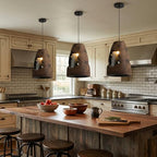 JAYMP Wabi Sabi Pendant Light for Dining Room Kitchen Island Hallway Farmhouse Hanging Lamp E26 Base Retroism Style Wine Bottle Shape Lighting Fixture, 1 Pack (Antique Brown,A Shape, D35×H51cm) - color: Antique Brown,A, size: D35×H51cm
