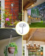 NACETURE Ceiling Hooks for Hanging Plants 3 Pack - Plant Hanger Indoor Hanging Hooks Metal Plant Bracket Iron Lanterns Hangers for Wind Chimes (Stainless Steel 3 Pack) - color: Stainless Steel 3 Pack