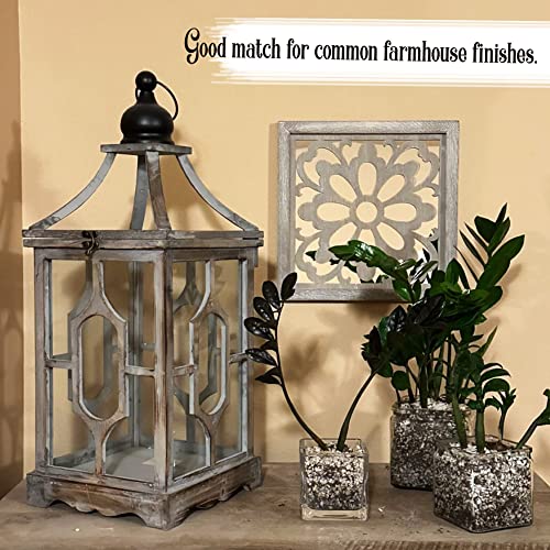 Yudarte 2pcs Set Square Mandala Cutout Wall Mirror Decor - Farmhouse Rustic Decorative Mirrors for Bedroom Bathroom Living Room Kitchen Entryway 12x12 Inches - color: Barn Mirror Style C2