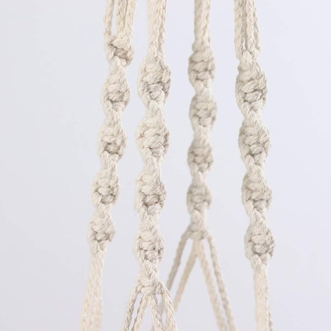 Vpang 2 Pack Colorful Cotton Macrame Plant Hanger, Outdoor Indoor Hanging Planter Basket Flower Pot Holder Boho Home Decor 40 Inch (Red)