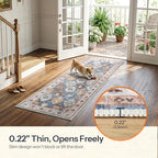HOOBRO 2 x 6 Runner Rugs Washable, Area Rugs for Hallway Kitchen Bedroom Beside Laundry Bathroom Rug, Non-Slip Backing Stain Resistant Carpet, Pet Friendly Low Pile Soft Rug, Light Blue BU02AR01 - color: Light Blue, size: 2' x 6' (Rectangular)