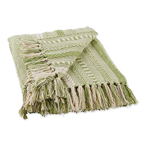 DII Braided Striped Decorative Throw Blanket, 50x60, Antique Green - color: Antique Green