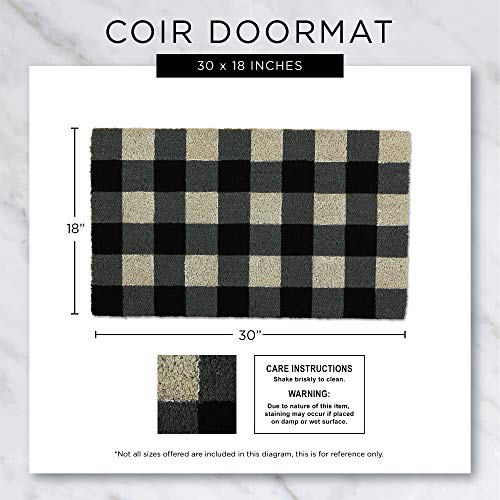 DII Hello Coir Fiber Doormat Non-Slip Durable Outdoor/Indoor, Pet Friendly, 18x30, Purple - color: Purple
