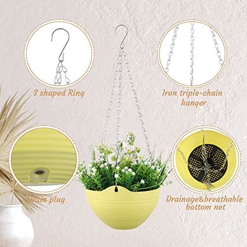 Zopeal 16 Pack Self Watering Hanging Planters, 8 Inch, Colorful, Resin Material with Metal Chain, Suitable for Indoor and Outdoor Plants - color: Colorful